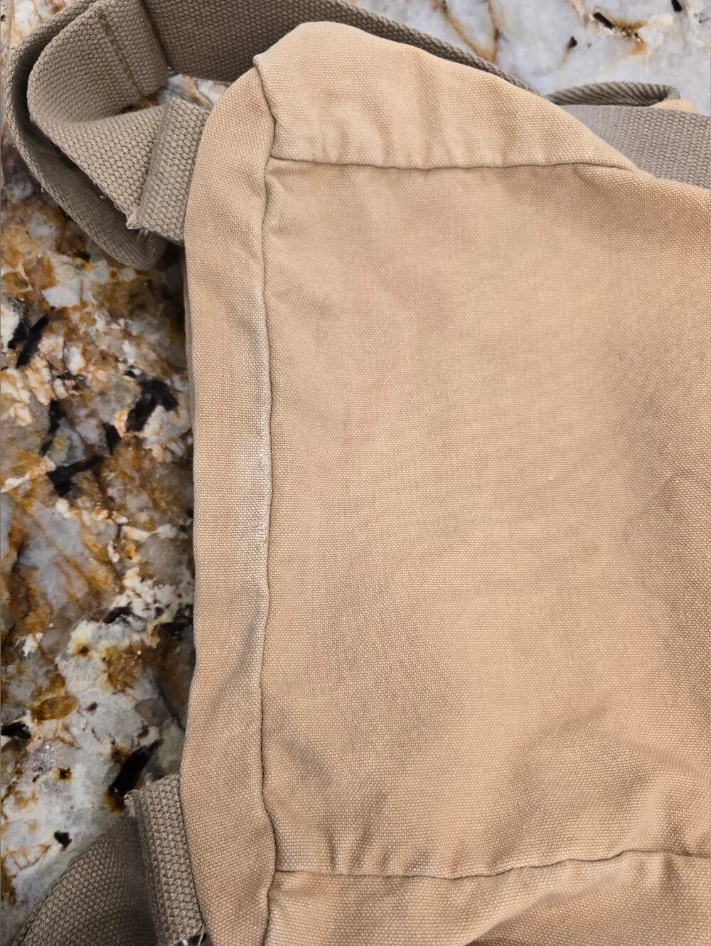 Rare vintage Abercrombie & Fitch canvas rucksack tan beige front cargo pockets